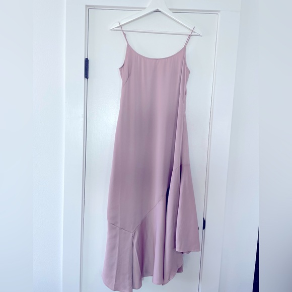 Club Monaco Scoop Neck Asymmetrical Dress, Size 6, Mauve - Picture 7 of 8